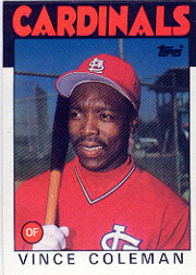 1986 Topps Baseball Cards      370     Vince Coleman RC